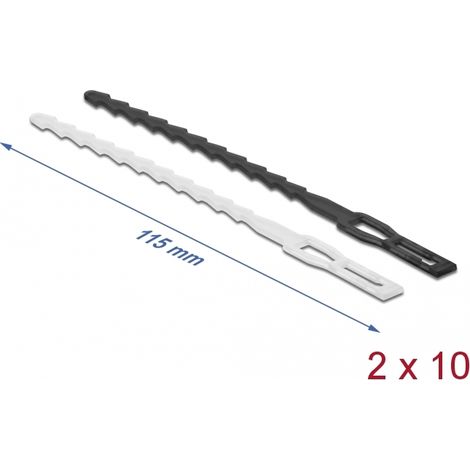 Delock Sujetacables en forma de relÃ¡mpago con ojal de sujeciÃ³n LA 115 x AN 4,5 mm reutilizable 20 piezas