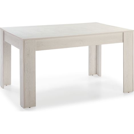 Mesa de Comedor Fija Kloe 140 cm (Largo) x 90 cm (Ancho) x 76 cm (Alto), Acabado Color Blanco (1/4)