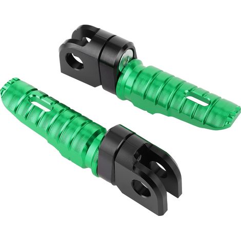 Paire de repose-pieds avant en alliage d'aluminium pour moto Kawasaki Ninja Z125 PRO, Z250/SL, Z400, Z900 - pédales vertes, set de 2, accessoires de rechange (1/5)