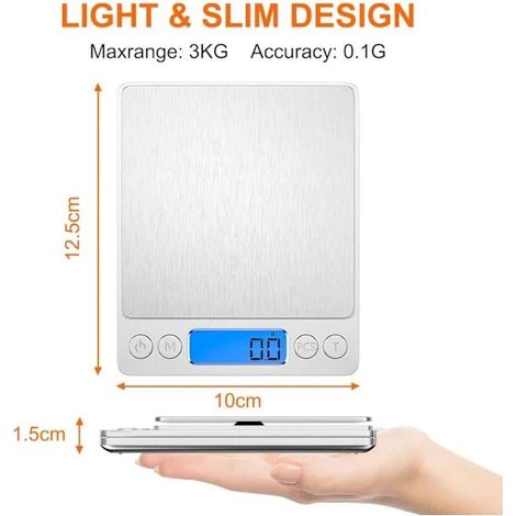Bilancia impermeabile da 10 kg con schermo LCD bianco (1/5)