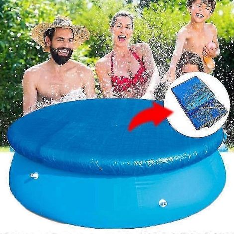 Bâche de piscine ronde de 183 cm avec élastique, résistante au vent, à la pluie et à la poussière (1/5)