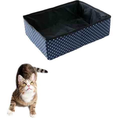 1 Bac à Litière Pliable, Portable 40x30cm, Imperméable Oxford 600D, Voyage Maison Extérieur