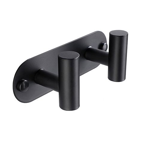 Double patère, patère de salle de bain en acier inoxydable, patère à serviette murale (1/5)