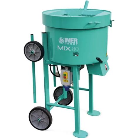 Imer – Malaxeur autonome monophasé 1 kW – Moteur 230V/50Hz – Capacité cuve 80L – Rendement 55L – Pour chantiers humides