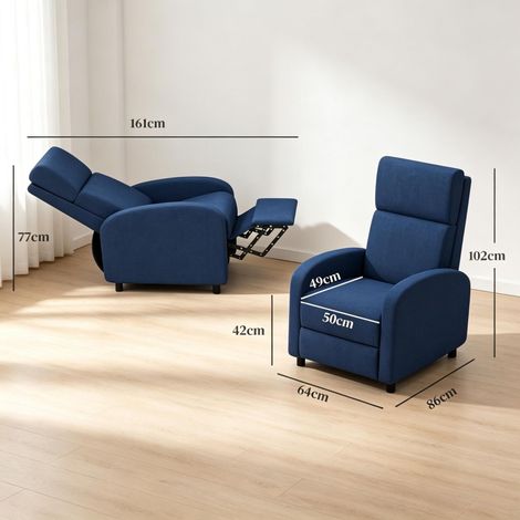 Fauteuil bleu 64 x 86 x 102 cm HOMAIRE (1/4)