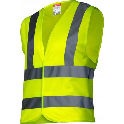 Gilet di avvertimento a 4 strisce, giallo, "M", CE, lahti (1/3)