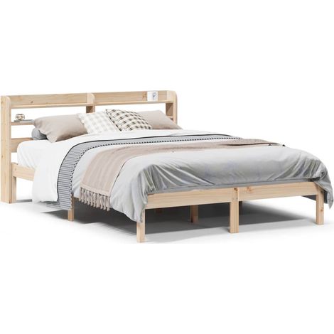 Maison Exclusive - Massivholzbett ohne Matratze 150x200 cm Kiefer