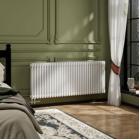 AICA Traditioneller 3-Säulen Heizkörper 600x1460mm Weiß aus Stahl