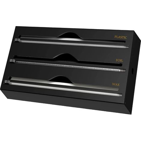Dispenser per pellicola alimentare in acrilico 34,5 x 21,6 x 7 cm 3 in 1 Dispenser per pellicola alimentare Taglierina per pellicola da cucina Dispenser per pellicola di plastica per organizer da cuci