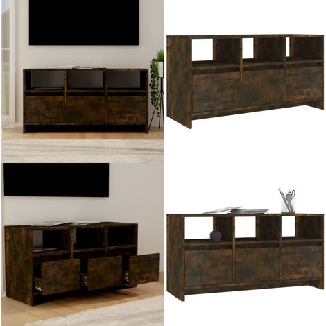 TV-Schrank Räuchereiche 102x37,5x52,5 cm Holzwerkstoff - TV-Schrank - Lowboard - Holzmöbel - Fernsehtisch - Wohnzimmermöbel - Home & Living (1/5)