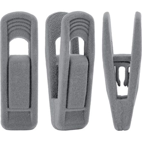 Pinces pour cintres en velours, pinces pour cintres à pantalons en velours, pinces à doigts robustes parfaites pour les cintres en velours fin (20 pièces) (1/5)