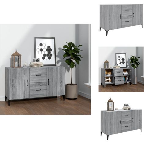 Buffet sonoma gris 100x36x60 cm bois d'ingénierie - Buffet - Meuble De Rangement - Commode - Mobilier Moderne - Style Scandinave (1/5)