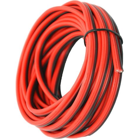 Fil électrique en silicone 16 AWG 6 mètres Noir 3 m Rouge 3 m Ligne de câble parallèle à 2 conducteurs souple et flexible Connexion 1,3 mm² Brins sans oxygène Fil de cuivre étamé (1/5)