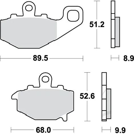 Pastiglie freno TRW ZF KH192 organiche per Kawasaki ZX6R 600 94-16, ZX6R 636 02-06, ER6 06-16, Versys 650 07-14, Z 750 04-06, ZX9R 94-04, Z 1000 / SX 10-, ZX10R 04-09, GPZ 1100 95-98, POSTERIORI