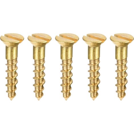 Bois Vis M2 x 10mm Fendu Plat Tête Laiton Autotaraudant Vis 100 Pcs (1/5)
