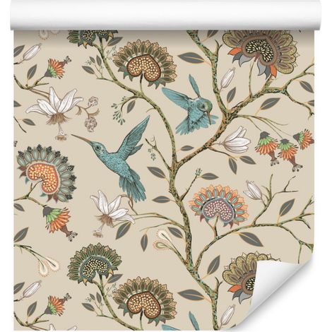 Papel pintado de colibríes coloridos para salón y dormitorio, 50x1000 cm (1/5)