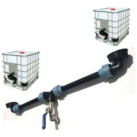 Kit de connexion de réservoir IBC, raccord tandem pour 2 connexions de réservoir, adaptateur de réservoir pour la maison et le jardin
