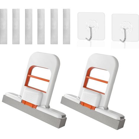 Mini Balai Serpillière 2 Pièces – Balai Éponge Pliable Auto-essorage avec 6 Têtes Éponge de Rechange (1/5)
