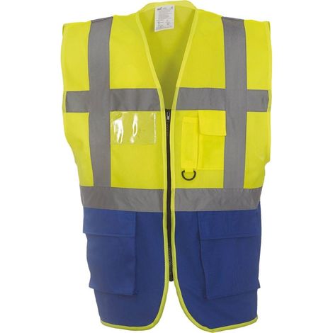 Gilet multifunzione Yoko ad alta visibilità Blu reale / Giallo M