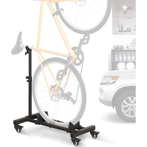 Support vertical pour vélo - Support de vélo autonome - Rangement de garage - Support de vélo d'intérieur avec hauteur réglable pour garage et appartement - Pour roues mesurant jusqu'à 73,7 (1/5)