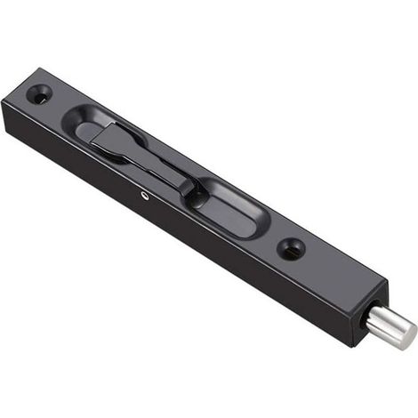 Verrou de Porte Encastré à Levier en Acier Inoxydable 304 Boulon de Porte Dissimulé Slide Bolt Lock Boulon de Verrouillage de Porte à levier de sécurité Loquet à Glissière, avec Vis, Noir (1/5)