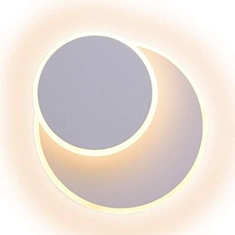 Wandleuchte Modern Eisen Wandlampe Kreative 2 in 1 Wandleuchte LED 9W Warmweiß Eisen für Schlafzimmer, Wohnzimmer, Korridor Cafét (Weiß)