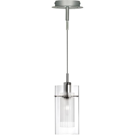 Searchlight Duo 1 - Sospensione a soffitto a 1 luce Cromo, Vetro Singolo, E14 (1/5)
