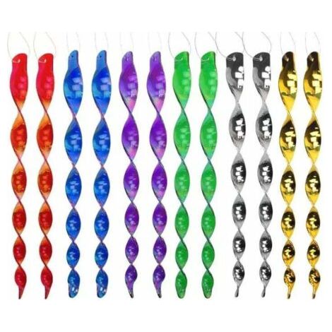 Répulsif Oiseaux, 12 Pièces Épouvantail Spirale Réfléchissante pour Effrayer les Oiseaux, 6 Couleurs (30 cm)