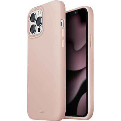 Funda Uniq Lino Hue MagSafe para iPhone 13 Pro Max, color rosa. (1/5)