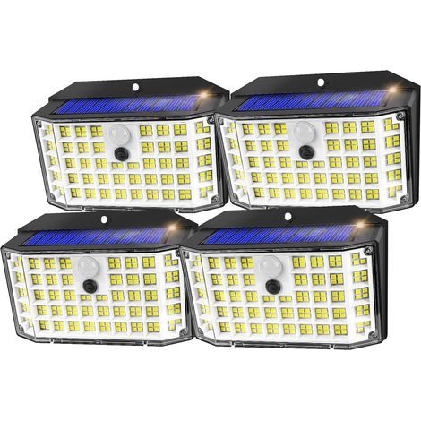 Lampe Solaire Exterieur Jardin Detecteur De Mouvement 176LED4 Unité IP65 Capteur 270°3 Modes Lampe Extérieur Solaire Lumière Extérieure Solaire Lumiere Solaire Exterieur Spot (1/5)