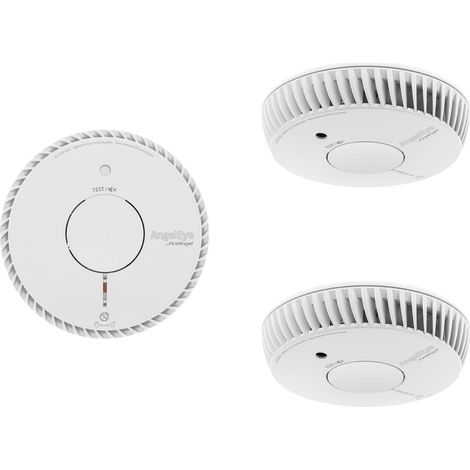 Angeleye – Lot de 3 détecteurs de fumée NF – Alimentation 2 piles AA – Capteur optique – Puissance acoustique 85dB – Installation mur/plafond - 5ans-garantie