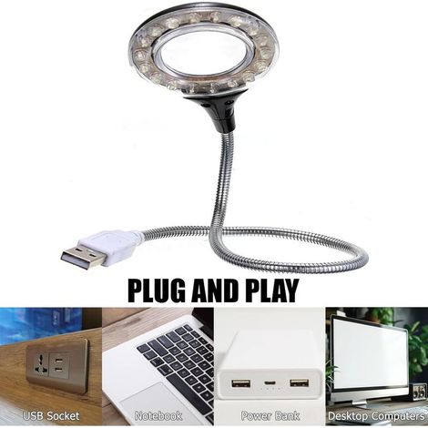 Lampe USB Flexible, Lampe D'ordinateur Flexible à LED, Mini Lumières USB Pour Clavier, Avec 18 LED (1/5)