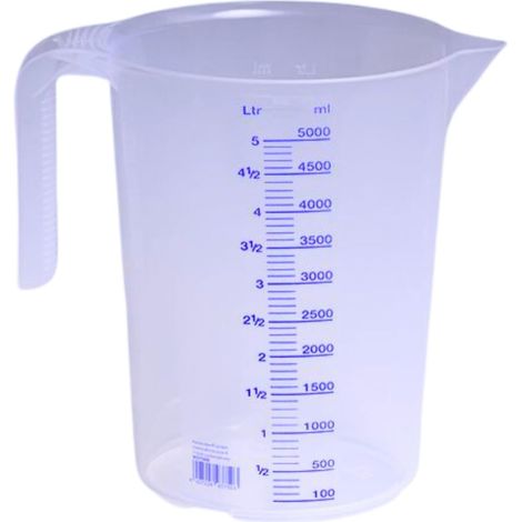 Récipient gradué 5 000 ML, PP, 2 échelles Transparent, poignée Ouvrir, empilable (1/3)