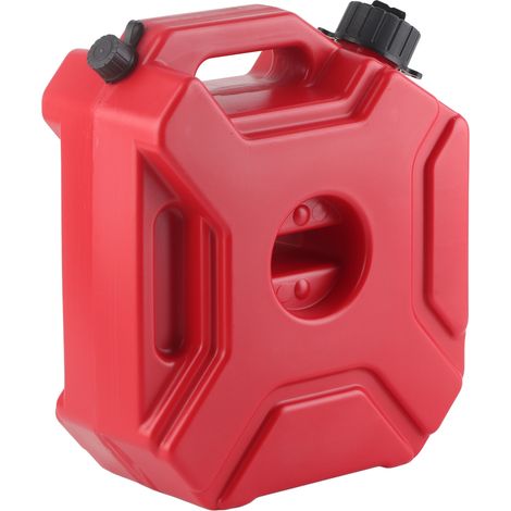 Réservoir de carburant/huile de 5 L (1,3 gallons) rouge, grande capacité, portable, pour voitures, motos, UTV, quads et véhicules tout-terrain (sans support). (1/5)