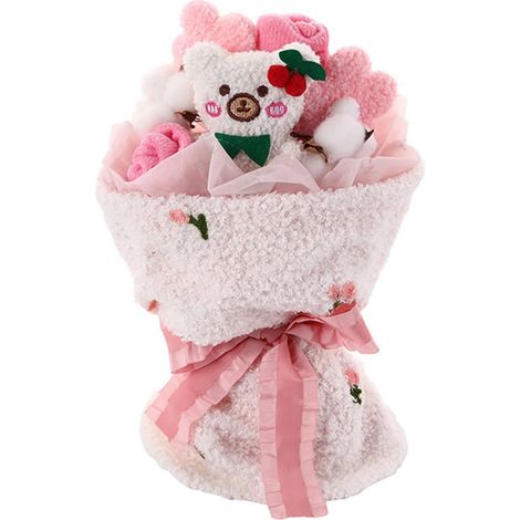 Bouquet En Peluche - Ourson En Peluche Avec Décorations Festives - Idéal Pour Fêtes Et Célébrations - 1 Pièce (1/5)