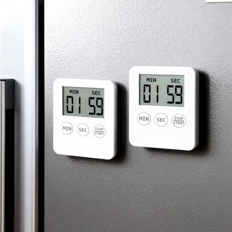 Mini timer ultrasottile in due pezzi con allarme sonoro, retro magnetico, ampio display, funzione conto alla rovescia e conto alla rovescia, ideale per cucinare, preparare dolci, praticare sport e uti (1/5)