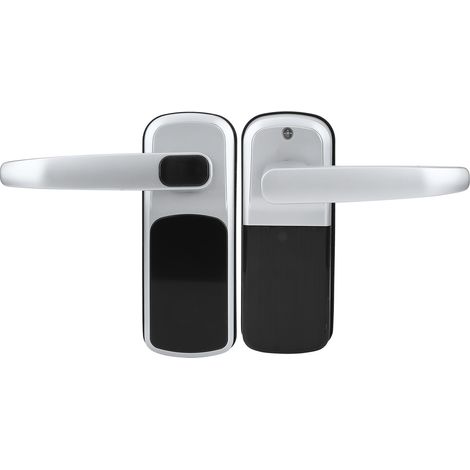 Intelligentes Türschloss mit Bluetooth-App, Karten, Passwort, Tastatur und mechanischem Schlüssel – Sicherheit und Heimwerkerbedarf in Silber (1/5)