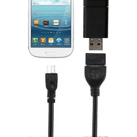 Adaptateur USB A femelle vers micro USB mâle - Câble OTG de 10 cm par (1/5)