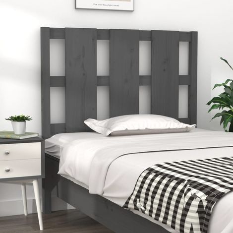 Cabecero de cama madera maciza de pino gris 105,5x4x100 cm vidaXL (1/5)