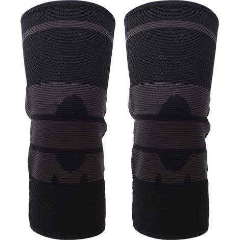 2 pièces Genouillères Sportives Chaleureuses en Maille pour Basketball Randonnée Course Escalade Protection Articulaire XL (1/5)