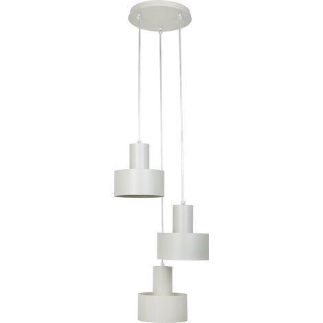Lampada a sospensione industriale 3 luci grigio/beige Ø33 (1/3)