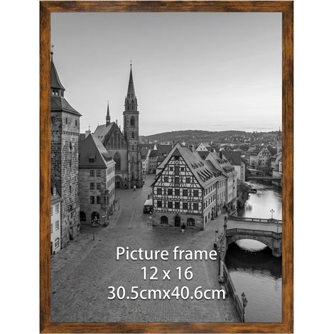 Cadre 30x40 cm Marron Vintage, Adapté pour Posters, Photos et Puzzles, Grand Cadre pour Salon, Bureau, Galerie Affichage Mural (1/5)