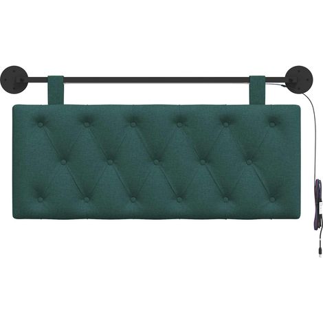 Maison Exclusive - Testiera sospesa Con luce LED Verde Scuro Tessuto (1/5)