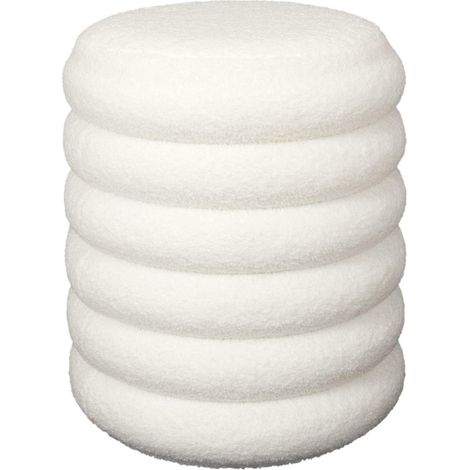 Freya PUF CON ALMACENAMIENTO, blanco, redondo, FELPA, escandinavo (1/5)