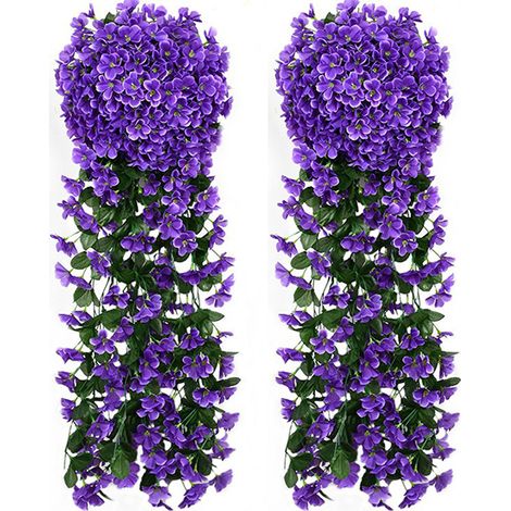 2 pièces de fleurs artificielles en soie à suspendre au mur de mariage, fleurs artificielles de décoration de balcon, fleurs de décoration d'hortensia (1/5)