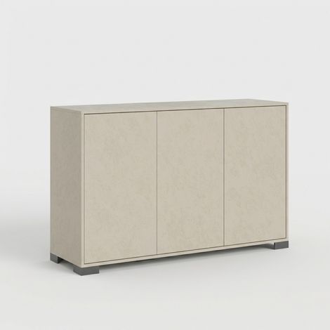 Aparador moderno 3 puertas para salón comedor cocina 130x40x83 Lumina - Beige (1/3)