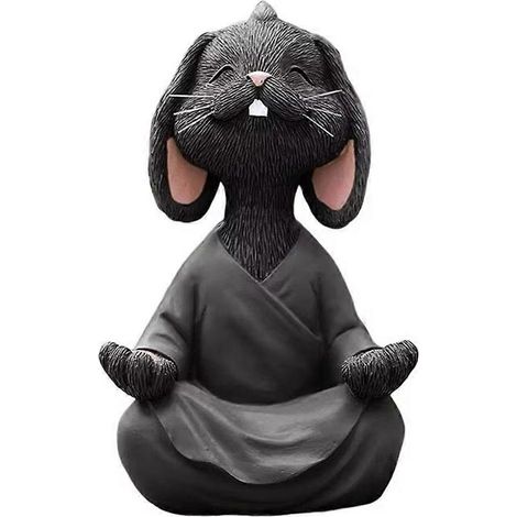 Statues d'animaux, sculptures d'animaux, yoga, salon, jardin, décoration, bonsaï, ornements de bureau, noir (1/5)
