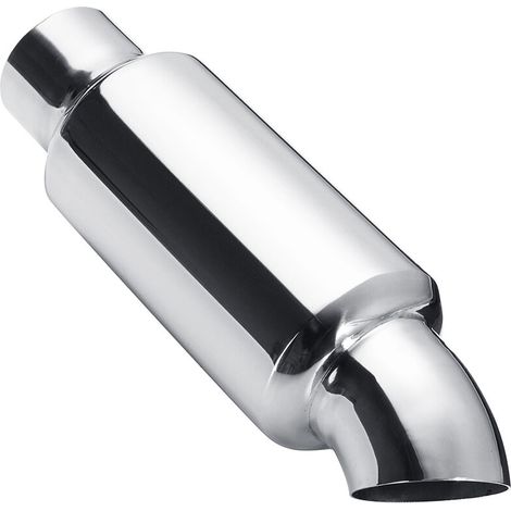 2'' Inlet Exhaust Pipe Tip Muffler Silencer Resonator Stainless Steel Chrome