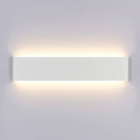 Aplique de pared LED de interior de 14 W y 3000 K, lámpara de pared moderna de acrílico blanco cálido, 220 V CA, para dormitorio, sala de estar, escalera, pasillo, 40 cm (1/2)