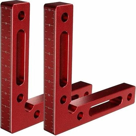Blocco righello triangolare di posizionamento ad angolo retto di 90 gradi con clip ad angolo retto, rosso. (1/5)